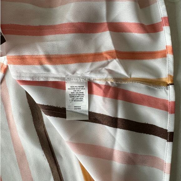 Halogen Stripe Short Sleeve Button-Up Camp Shirt Size 1X - Picture 6 of 8